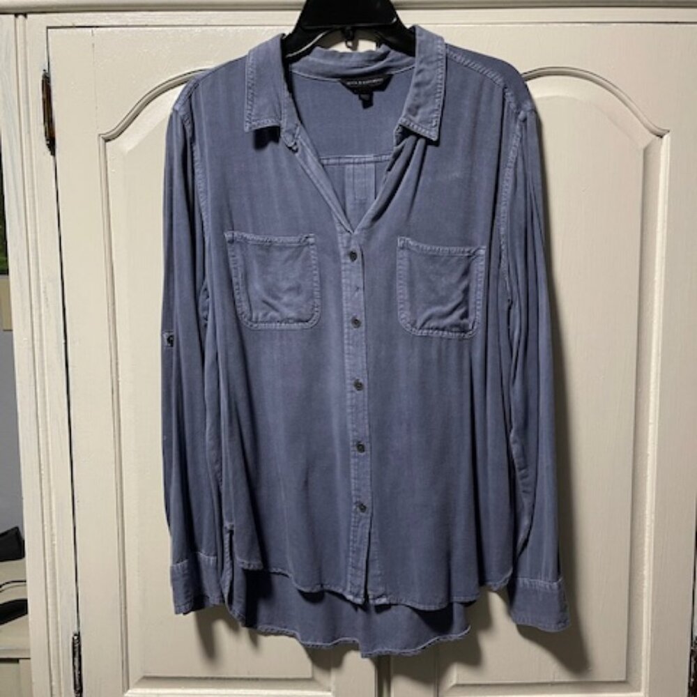 Rock & Republic Button Down Shirt Size L Blue